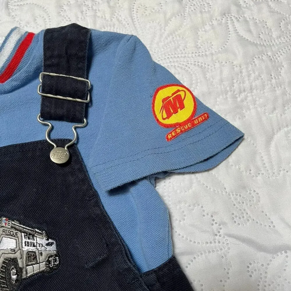 Vintage Matchbox Cars Y2K Overalls Outfit Size 3T